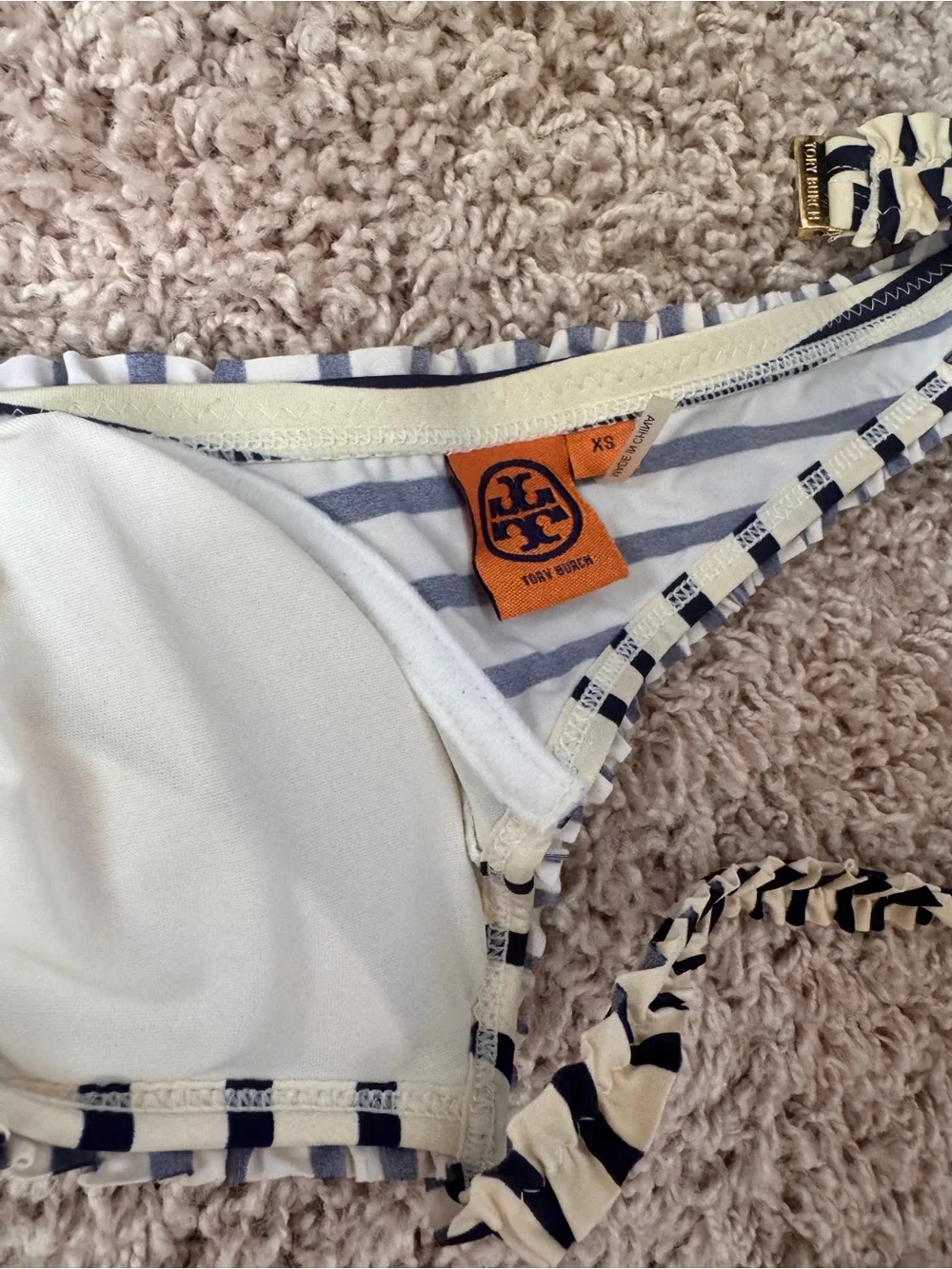 Tory Burch Navy & White Lanai Balconette Striped Bikini Top- Never Worn NWOT